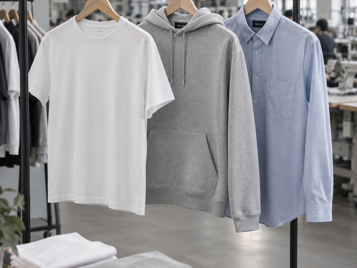 Colección de prendas básicas de referencia para producción de marca propia